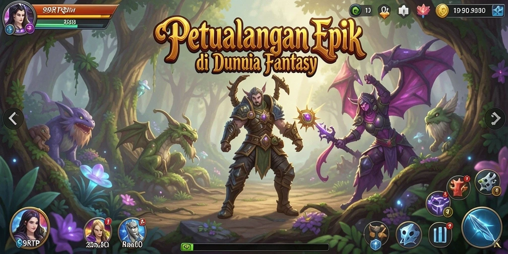 Screenshot menampilkan aksi RPG yang mendebarkan dalam 99RTP.