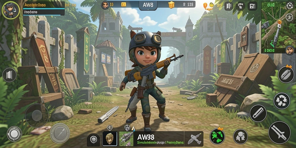 Screenshot AW8 menampilkan gameplay simulasi yang realistis dan menarik.