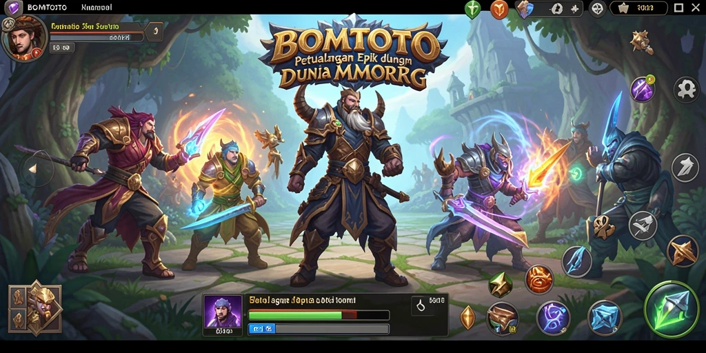 Screenshot gameplay BOMTOTO menunjukkan petualangan seru di dunia MMORPG.