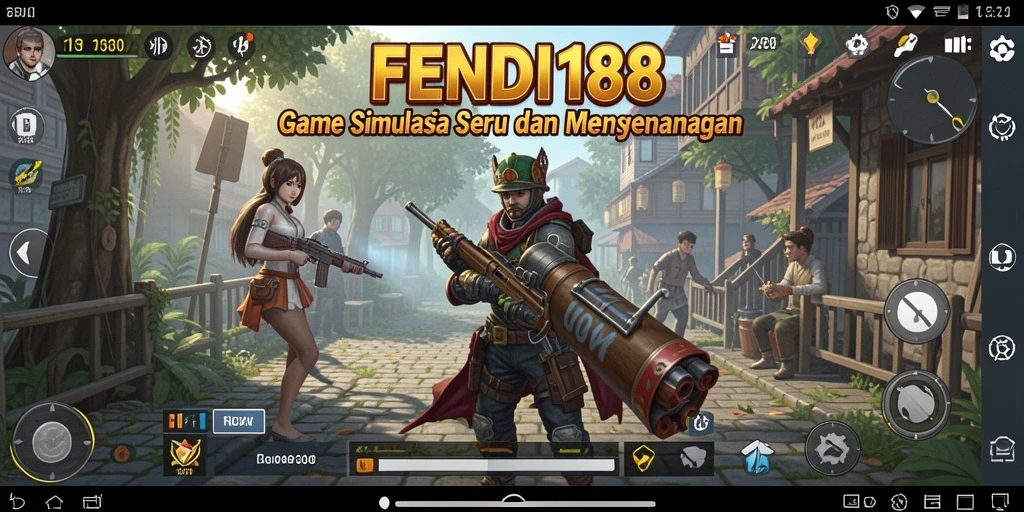 Screenshot utama menampilkan gameplay seru dari FENDI188 dengan elemen simulasi.