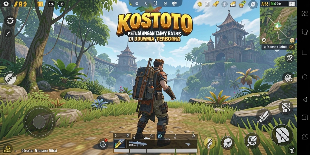 Gameplay KOSTOTO menampilkan dunia terbuka yang luas dan interaktif.